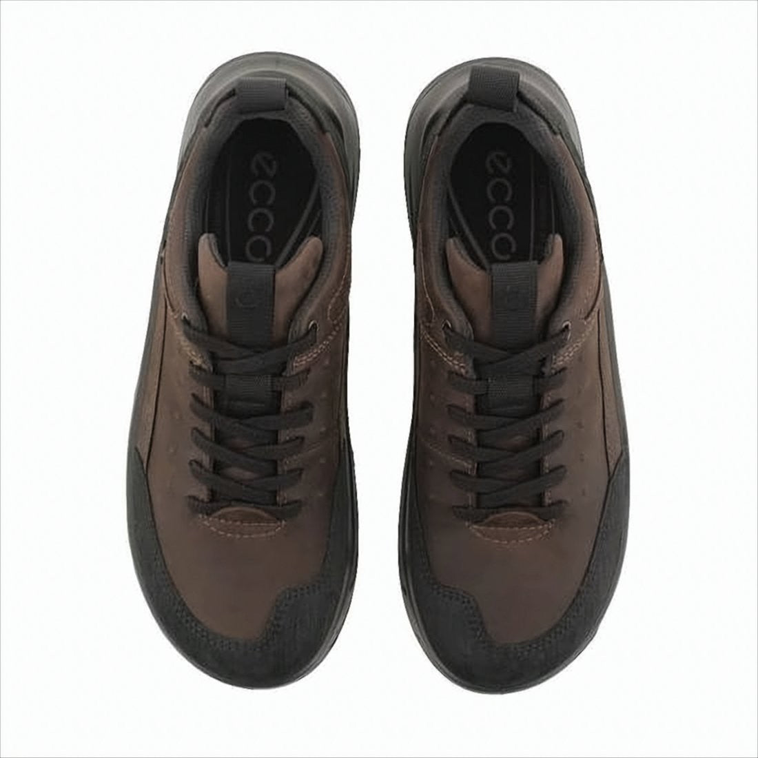 Ecco Rugged Brown Leather Shoes With Textured Rubber Sole