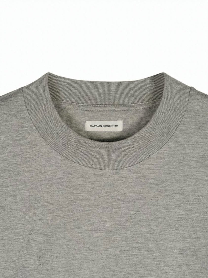 Kaptain Sunshine Heathered Grey Short-Sleeved T-Shirt With Classic Crew Neckline