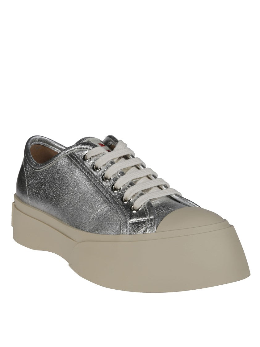 Marni Silver Metallic Mary Jane Sneakers