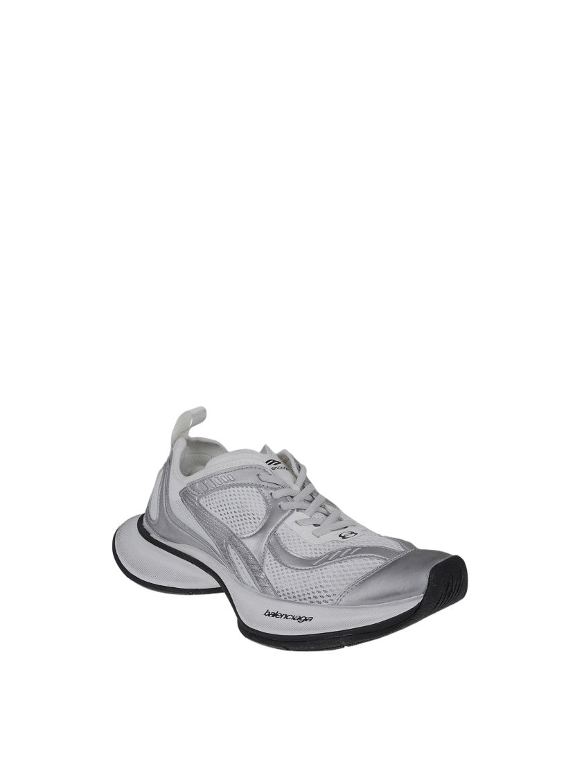 Balenciaga Futuristic White Circuit Sneakers With Sculpted Sole