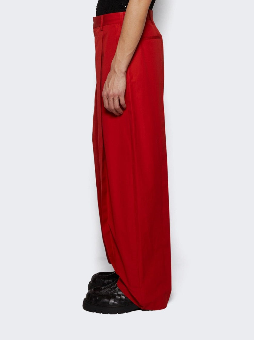 Marni Full-Length Red Trousers With Structured Design
