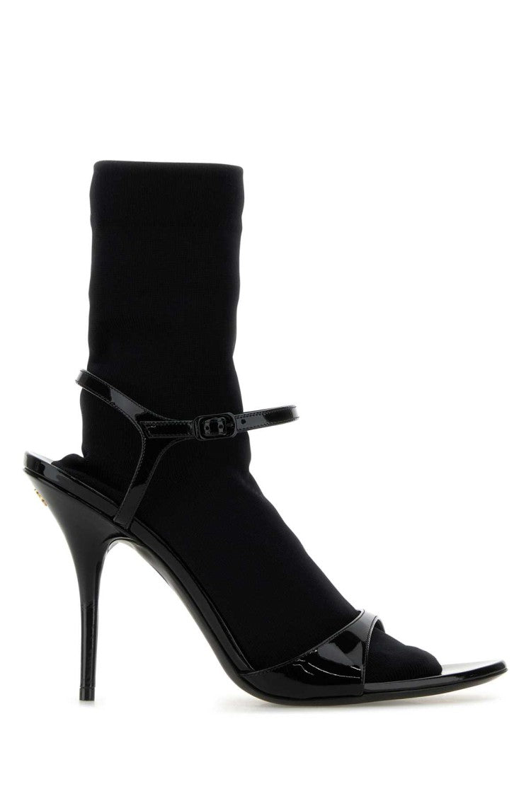 Balenciaga Black Leather Avenue Sock Sandals