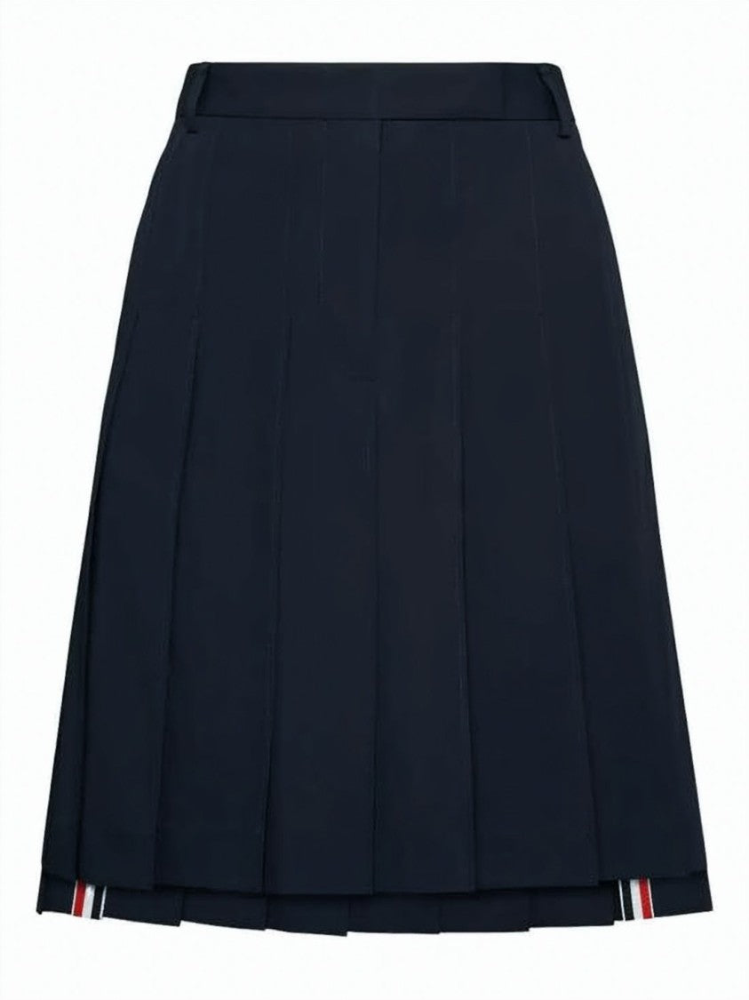 Thom Browne Structured Pleated Cotton Skirt