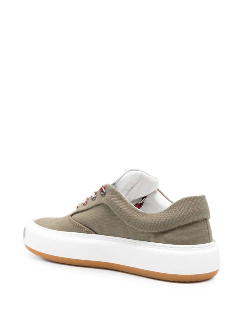 Givenchy Olive Muted Canvas Multicolored Laces Sneakers