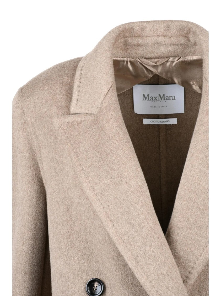 Max Mara Armonia Cashmere Coat With Double-Breasted Design And Classic Lapel