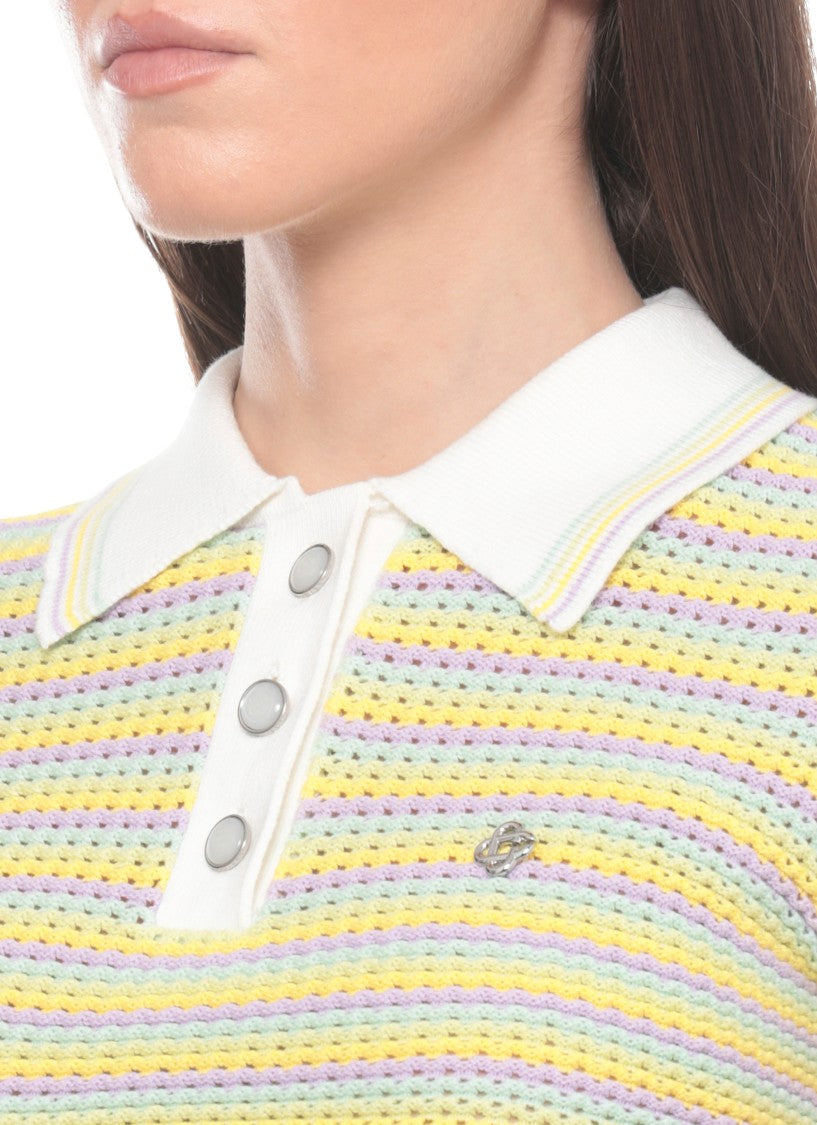 Casablanca Multicolor Burgeois Stripe Cotton Polo Shirt