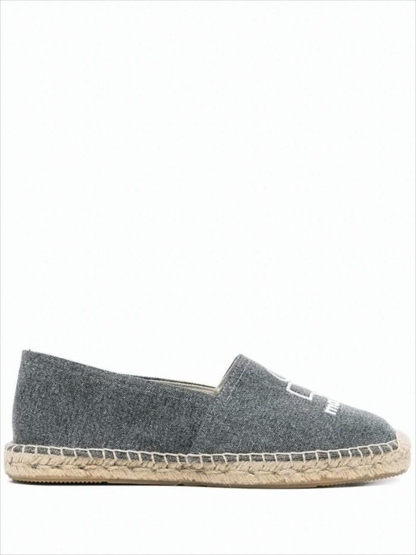 Isabel Marant Textured Grey Slip-On Sneakers With Jute-Wrapped Midsole