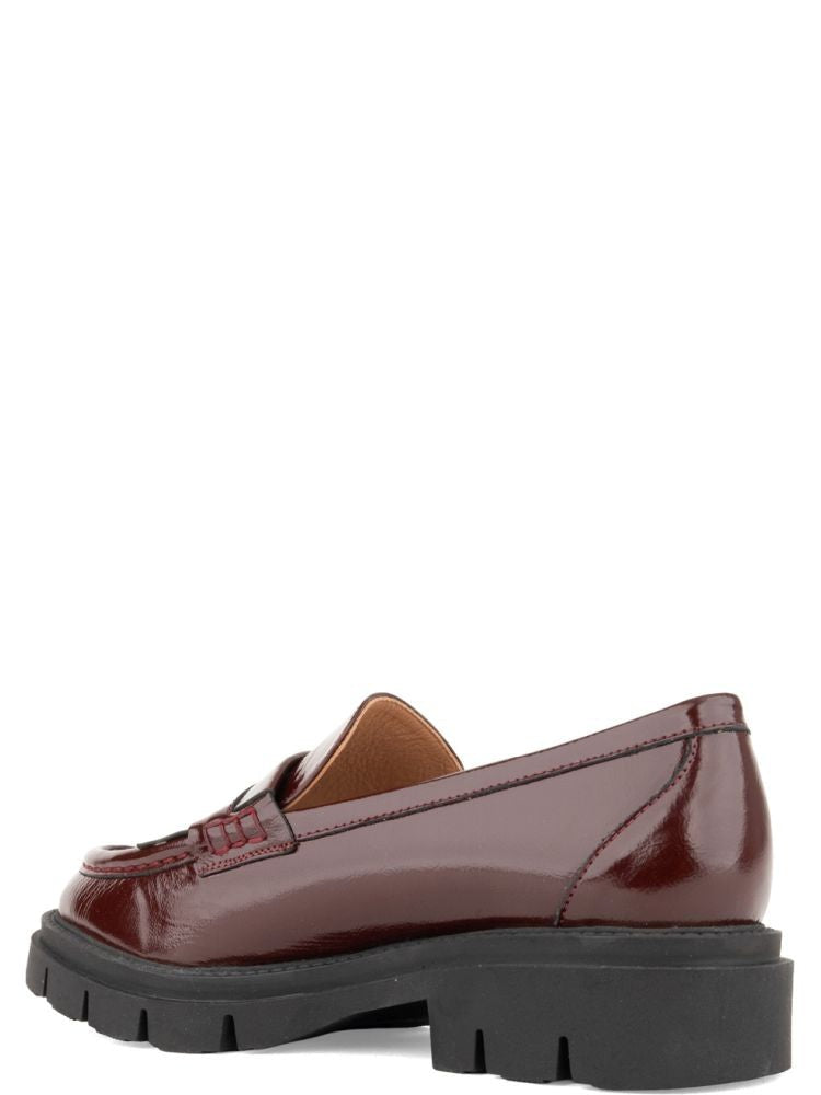 Sergio Moretti Red Polished Leather Penny Strap Loafers