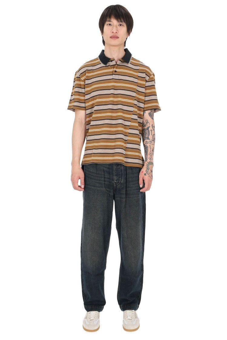 Isabel Marant Safko Multi-Striped Knit Cotton Polo Shirt
