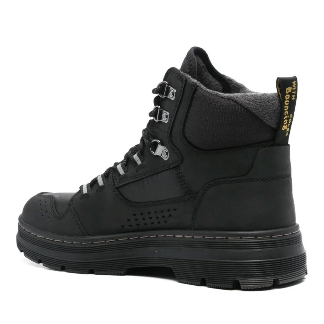 Dr. Martens Black Rilla Perforated Padded Collar Ankle Boots
