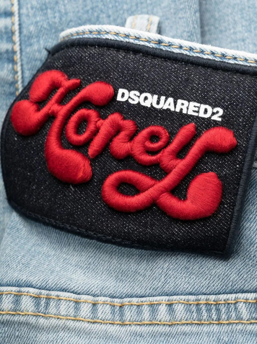 Dsquared2 Light Blue Skinny Jeans With Classic Five-Pocket Design