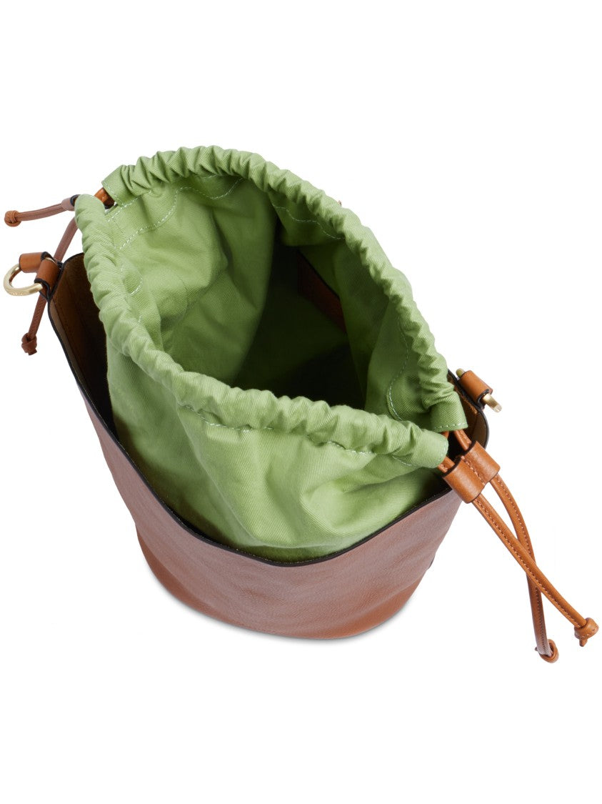 The Bridge Bucket Structured Leather Drawstring Satchel
