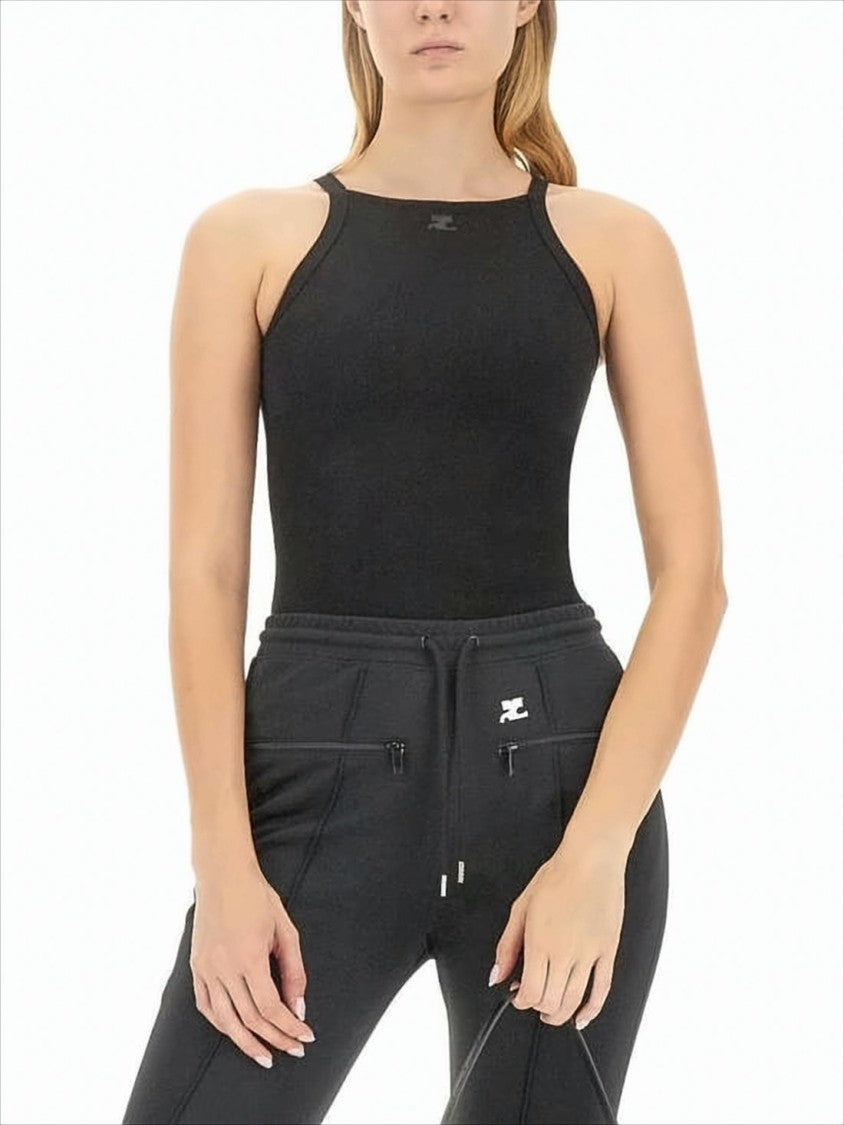 Courrèges Fitted Sleeveless Top With High Neckline