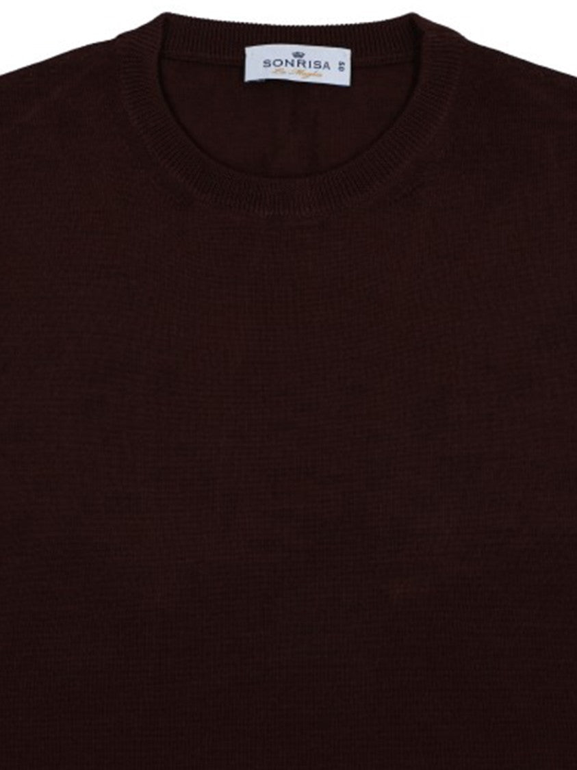 Sonrisa Burgundy Maglieria Classica Crew Neck Sweater