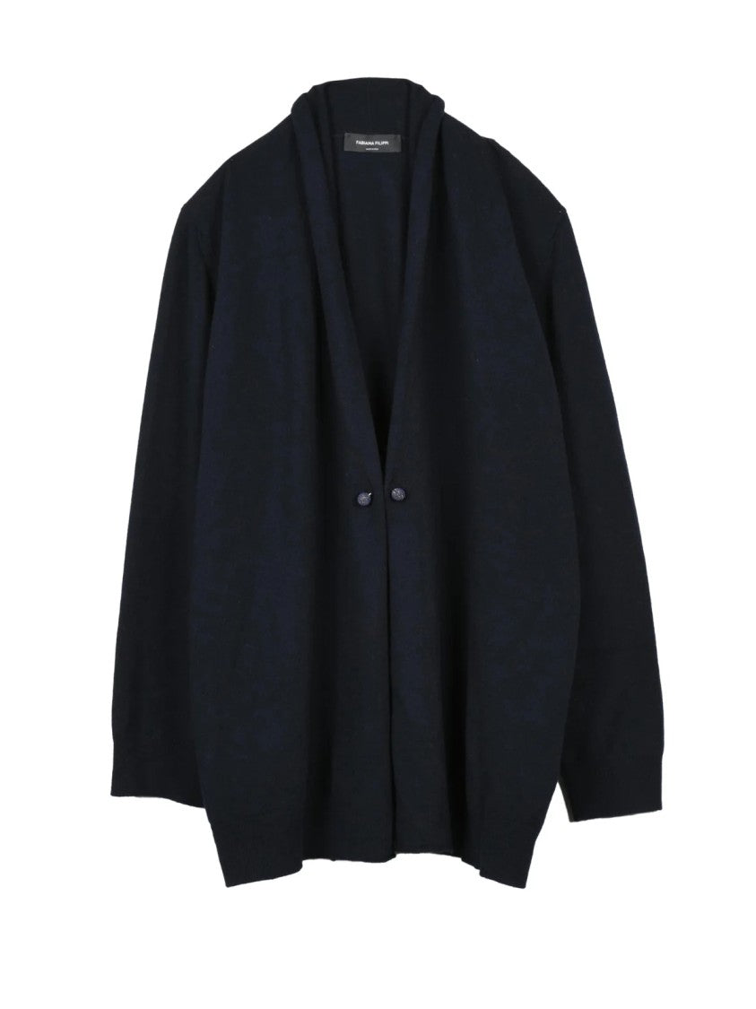 Fabiana Filippi Open-Front Cardigan With Brooch Detail And Rich Texture