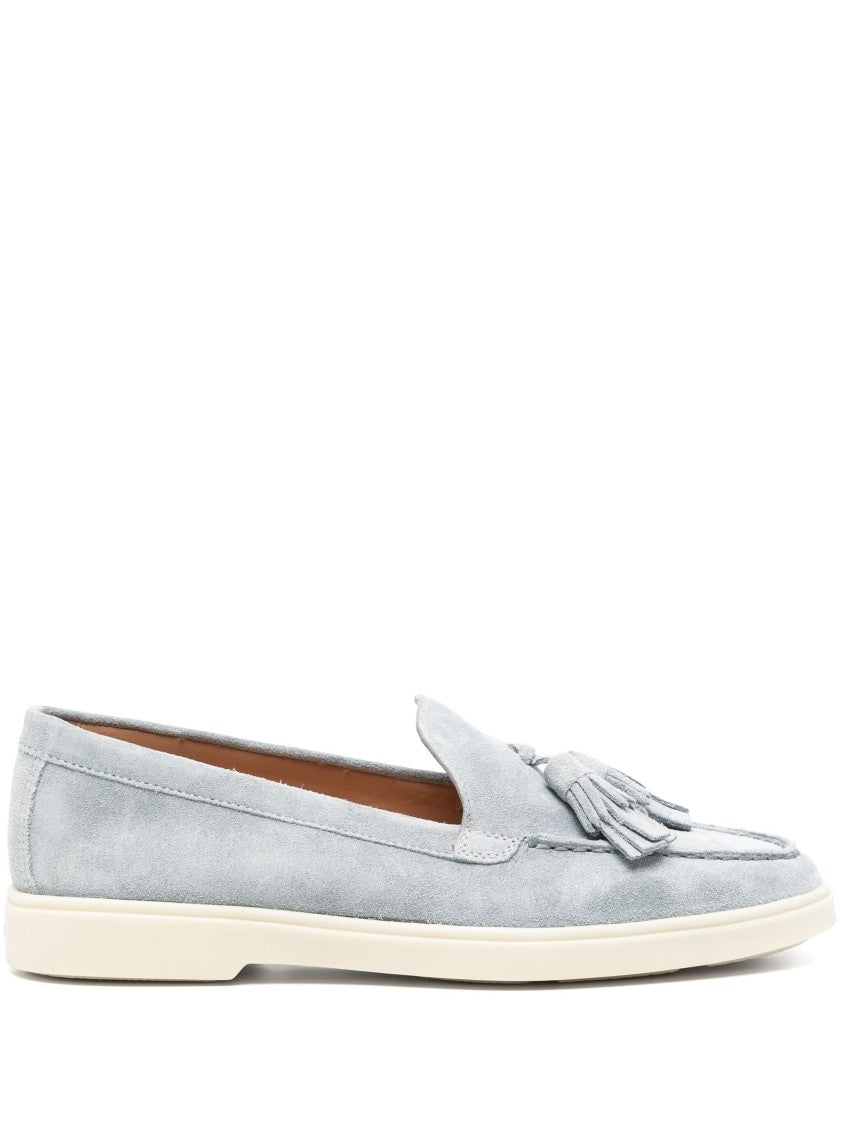 Santoni Tassel-Embellished Suede Loafers With Rubber Sole