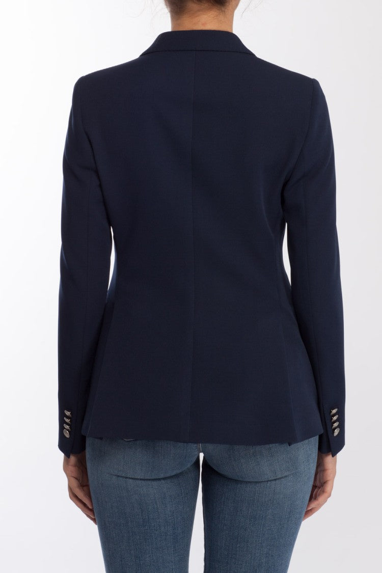 Tagliatore Single Breasted Blazer In Blue Viscose
