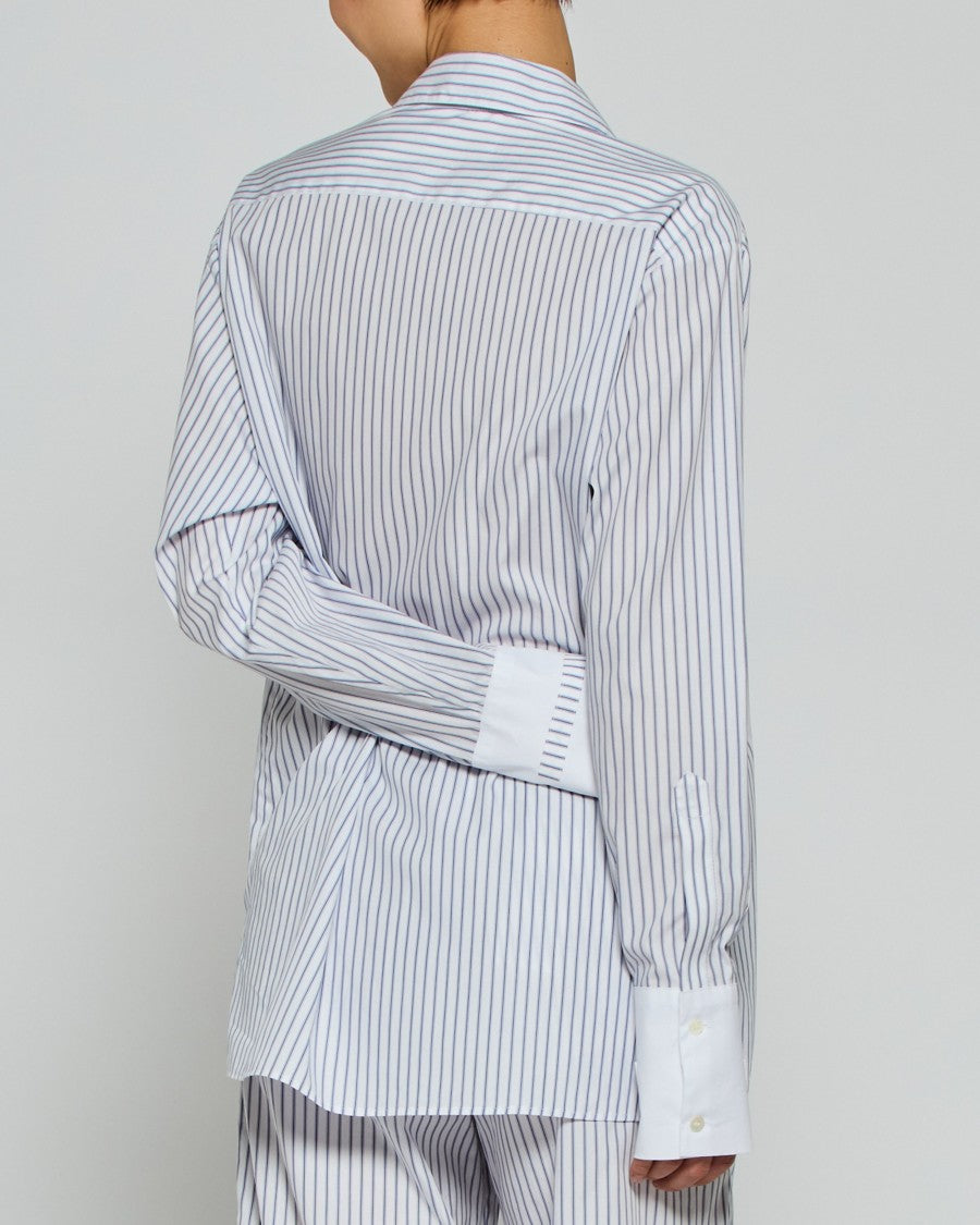 Serena Bute Striped Oversized Shirt '25 - Navy/White