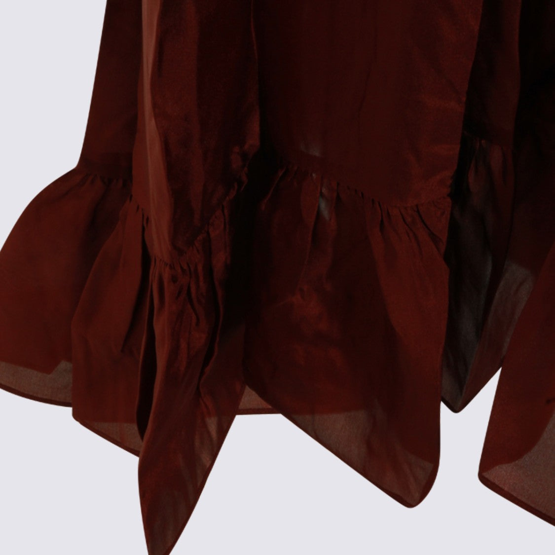 Zimmermann Flowing Brown Skirt With Ruffled Hem And Drawstring Waist