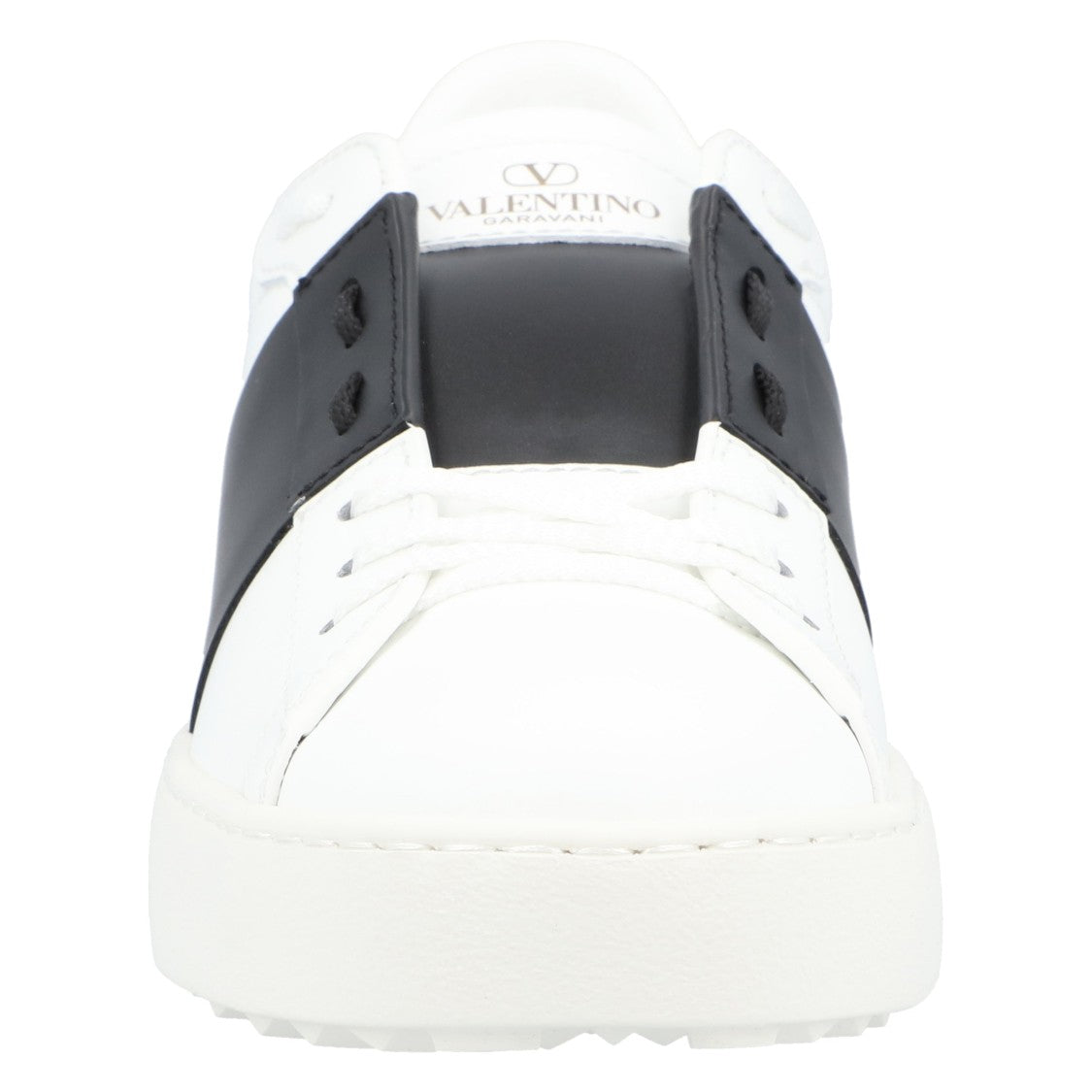 Valentino Calfskin Sneakers With Contrasting Bands And Rubber Studs