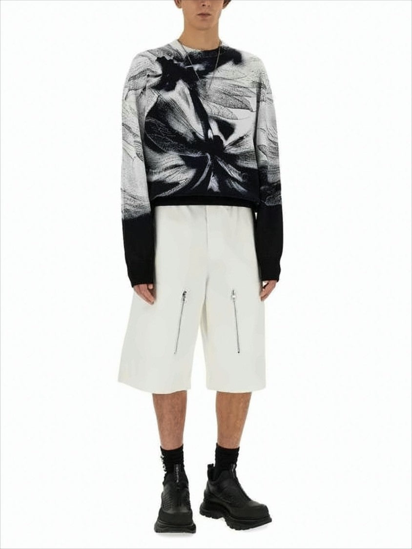 Alexander Mcqueen Monochrome Abstract Dragonfly Motif Sweater