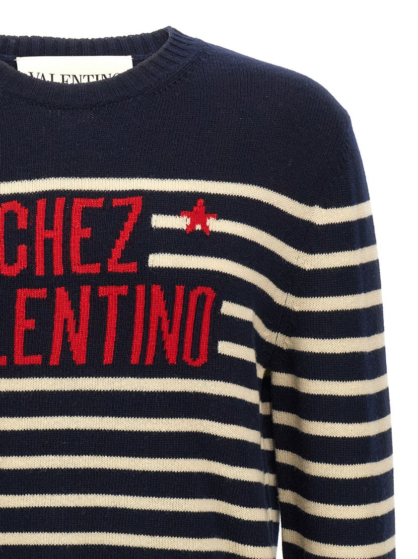 Valentino Garavani 7 Striped Fineness Wool Sweater