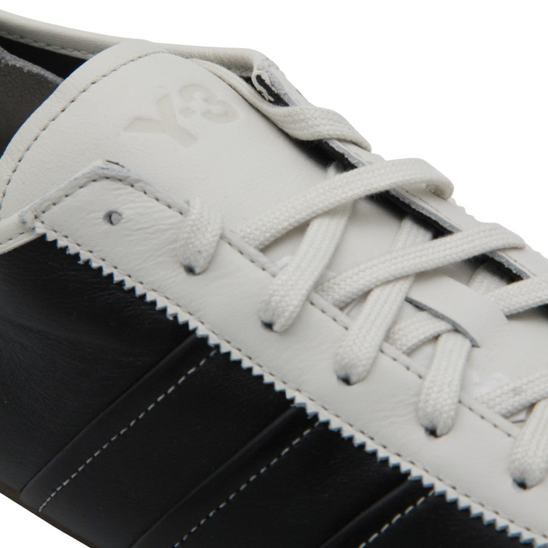 Y-3 Black Leather Sneakers With Signature Logo