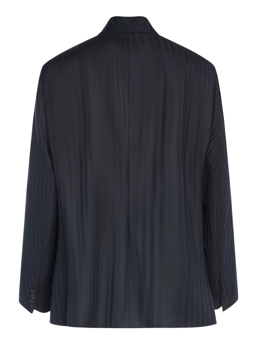 Hed Mayner Single-Breasted Virgin Wool Blazer With Stripes