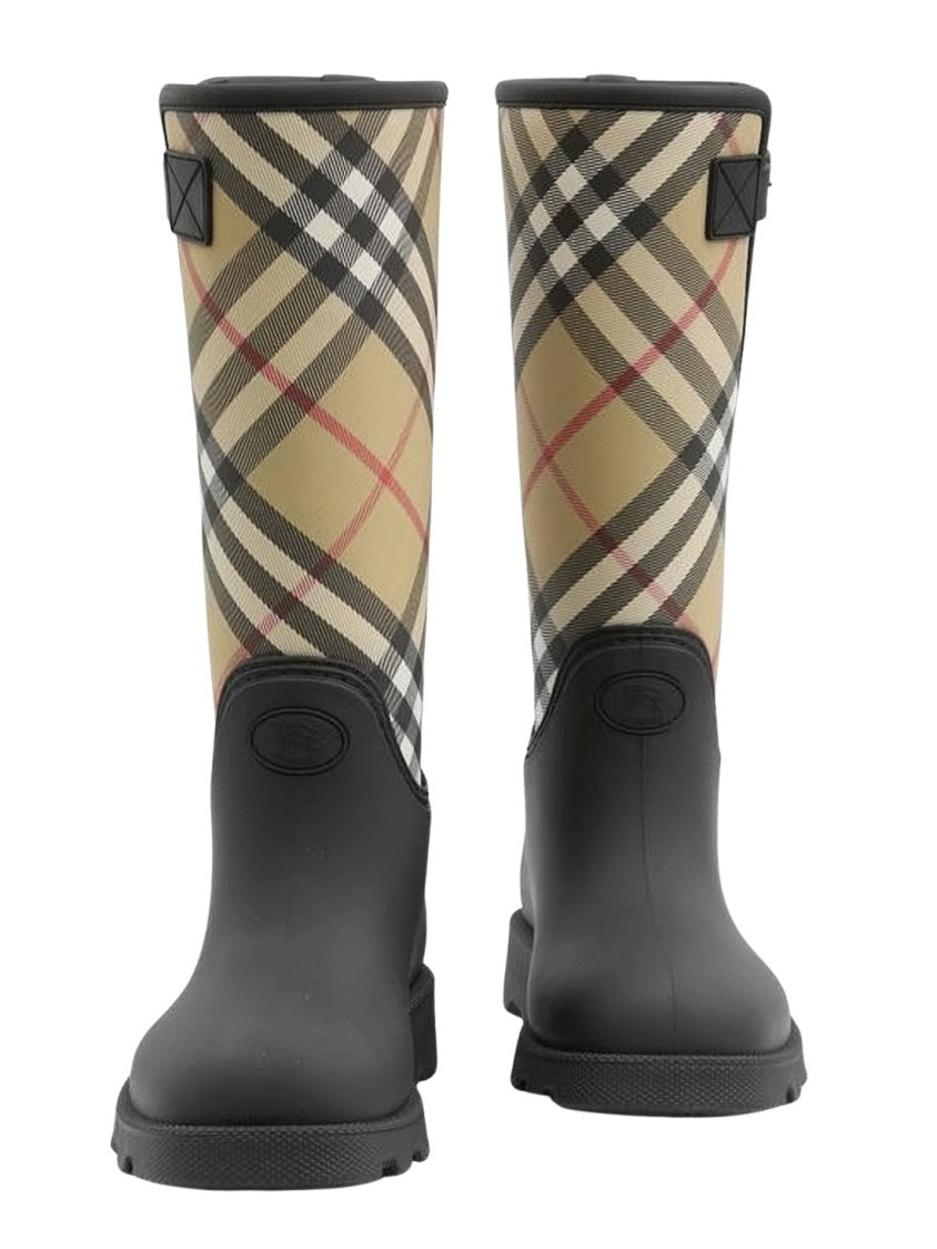 Burberry High Rubber Boots With Classic Checkered Upper