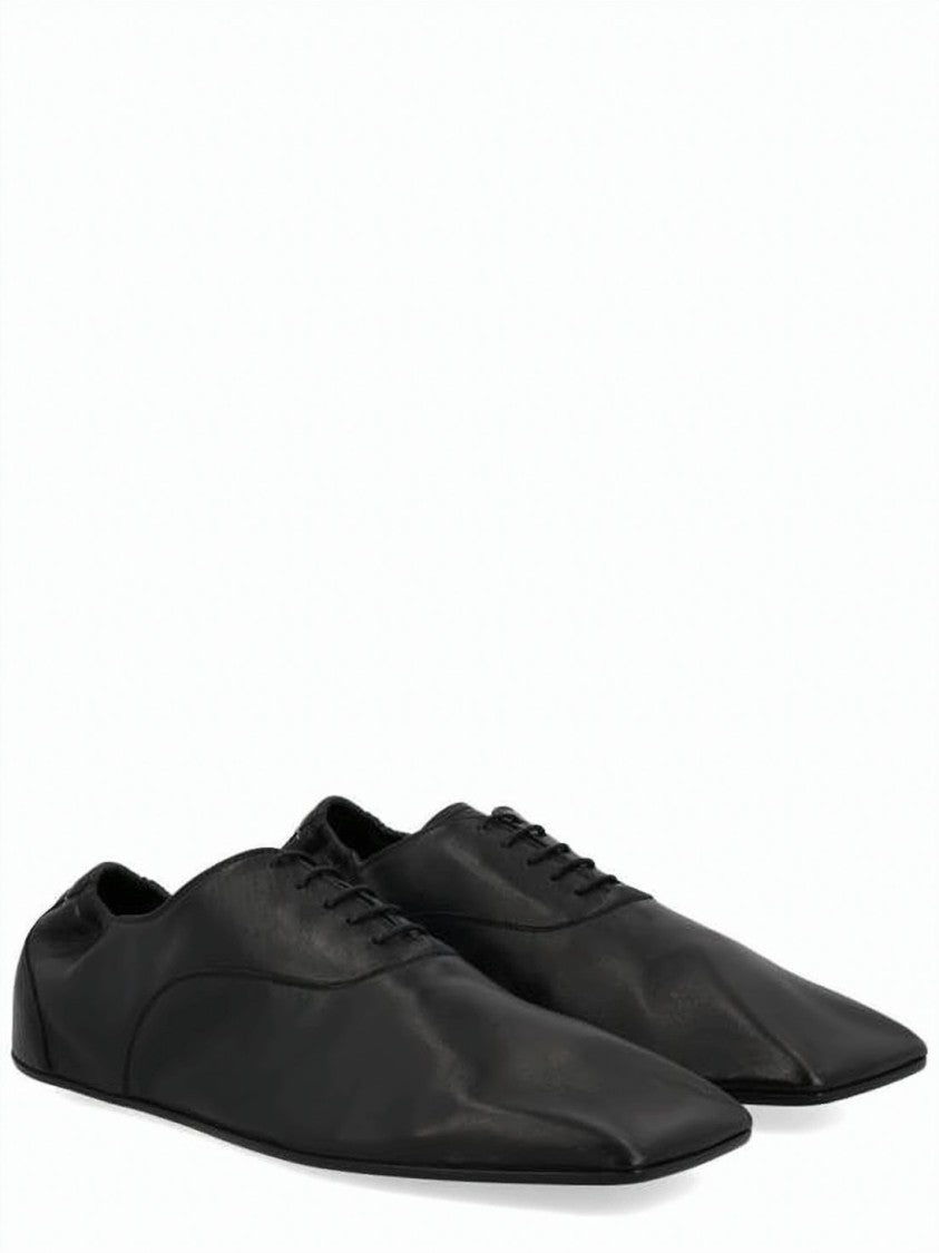 Mm6 By Maison Margiela Pointed Toe Black Leather Dress Shoes