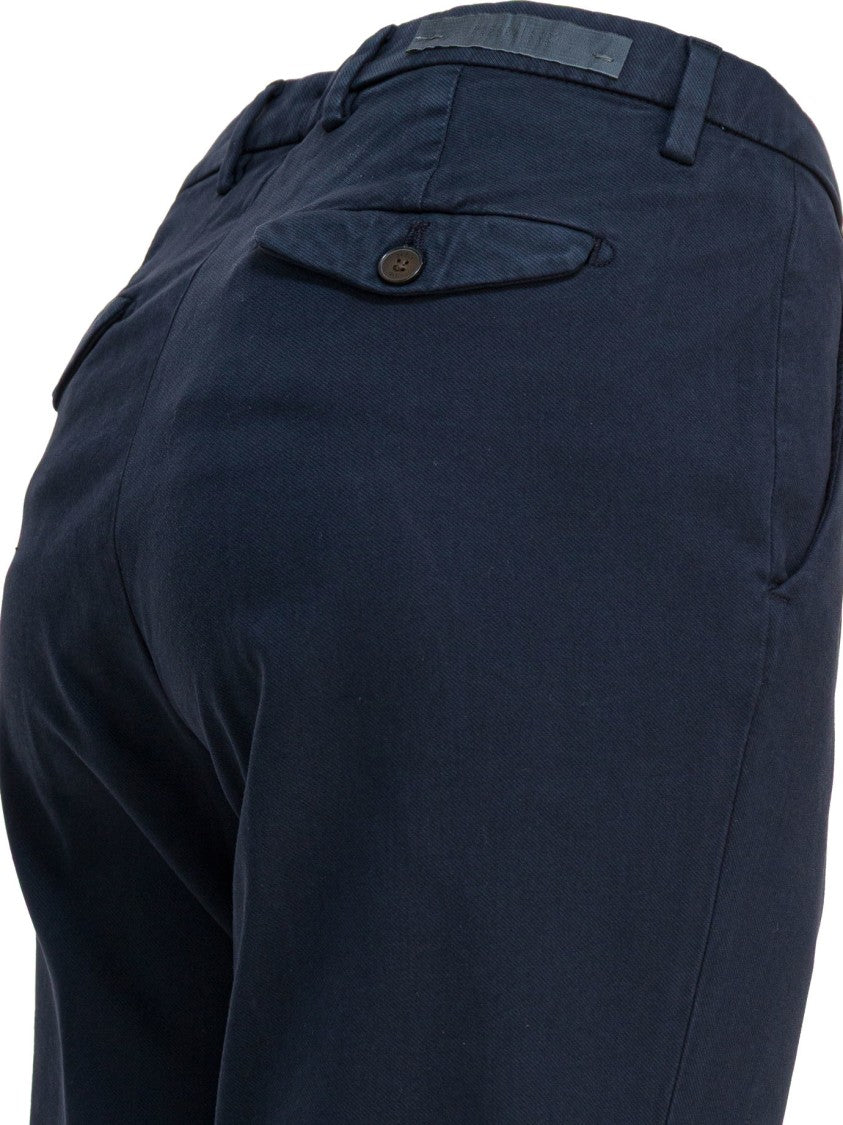 Briglia Tailored Blue Trousers With Mid-Rise Waist