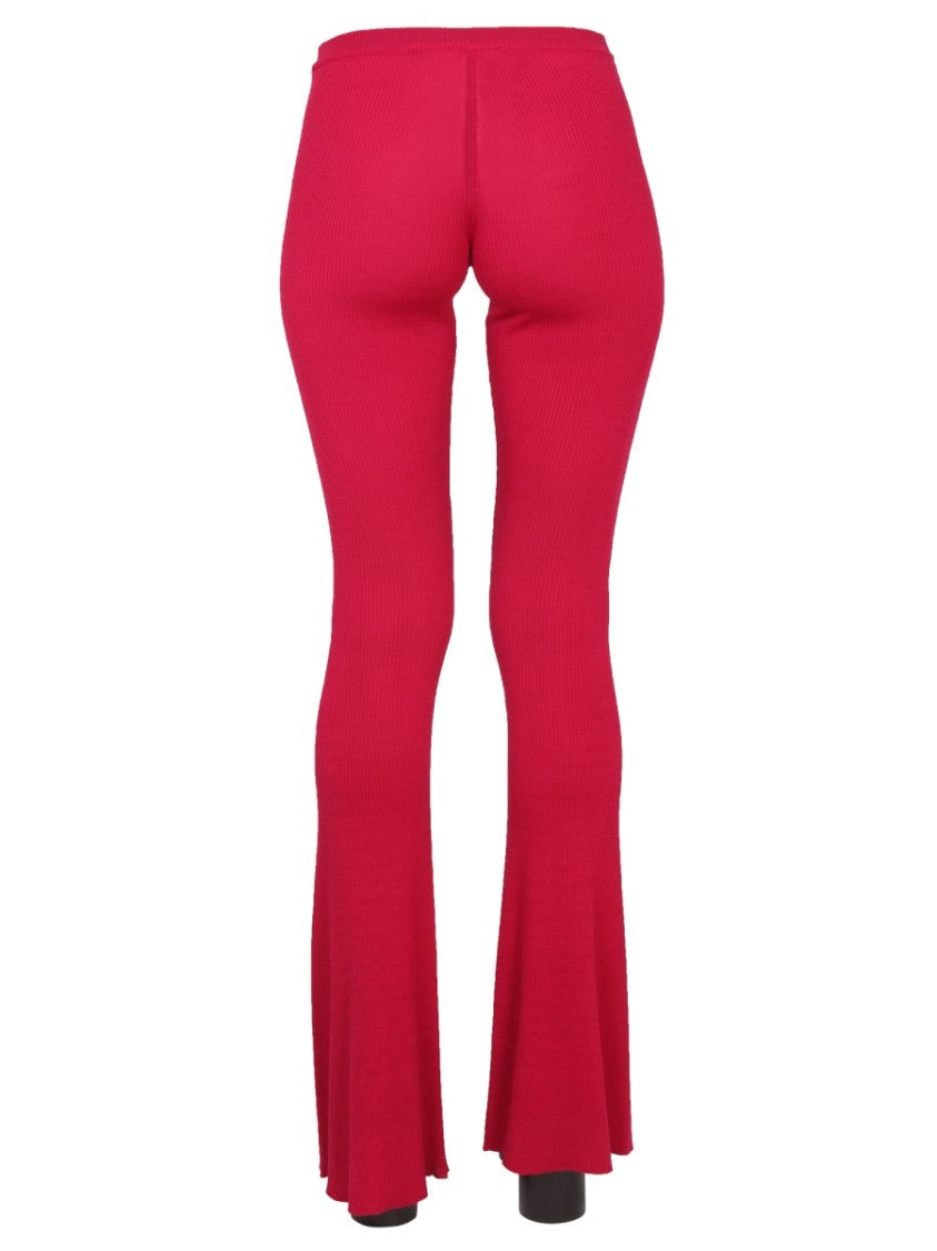 Dsquared2 Ribbed Flare Pants With Elastic Waistband