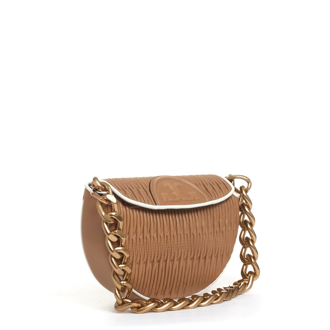 Tory Burch Mini Saddle Leather Cappuccino