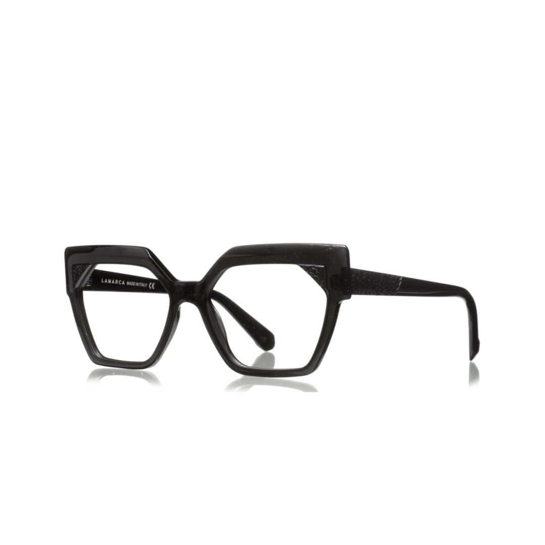 Lamarca Black Ceselli 162 Acetate Geometric Eyeglasses