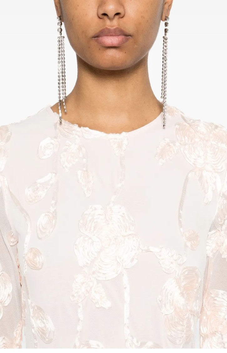 Rotate Flower Mesh Mini Dress