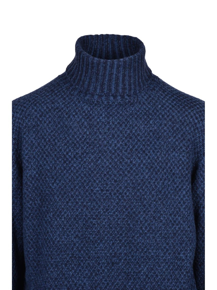 Cashmere Company P. Textured Knit Turtleneck Sweater In Warm Wool Blend