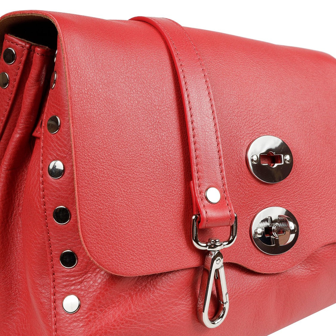 Zanellato Structured Red Leather Shoulder Bag