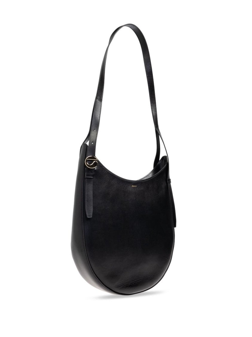 Coperni Black Curved Calf Leather Shoulder Bag