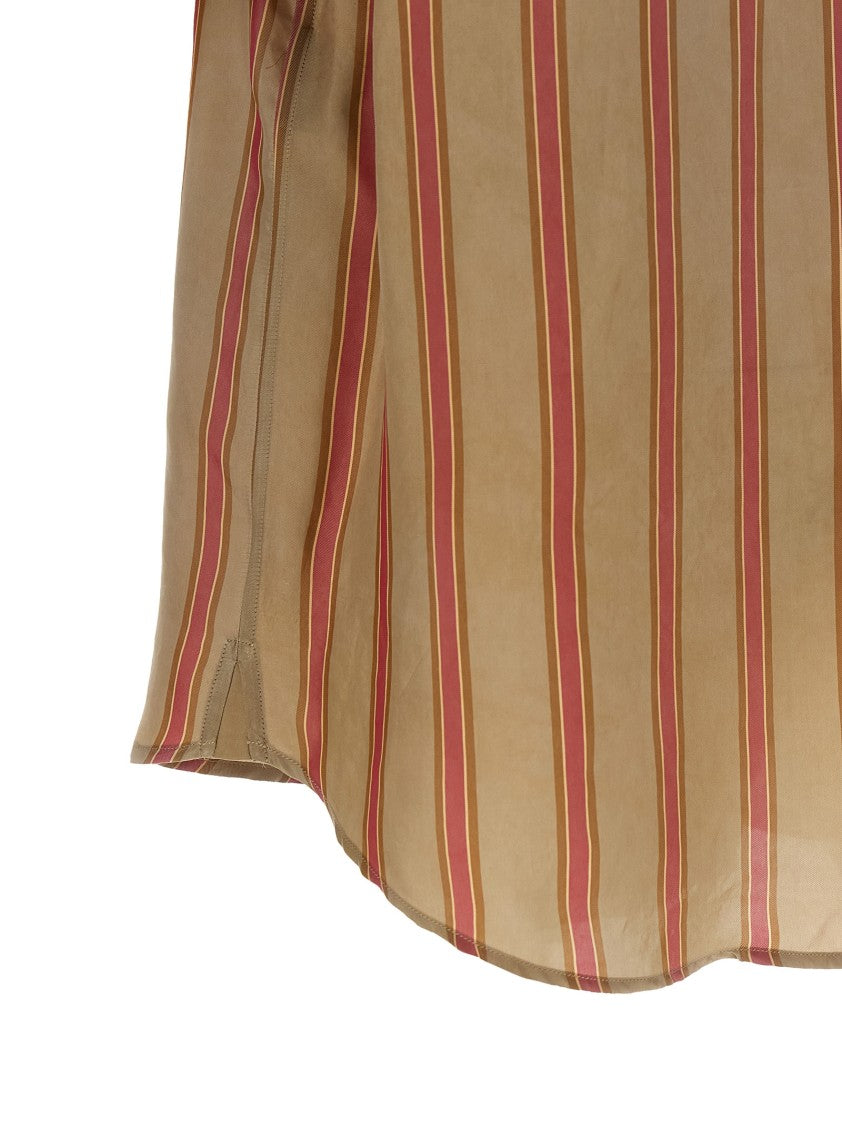 Saint Laurent 'Cassandre' Striped Cupro Shirt