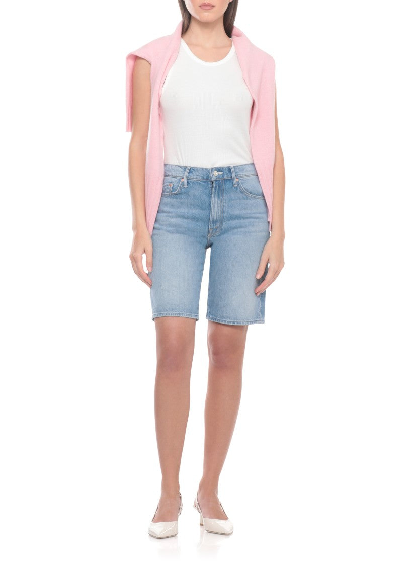 Mother Blue The Undercover Cotton Denim Shorts