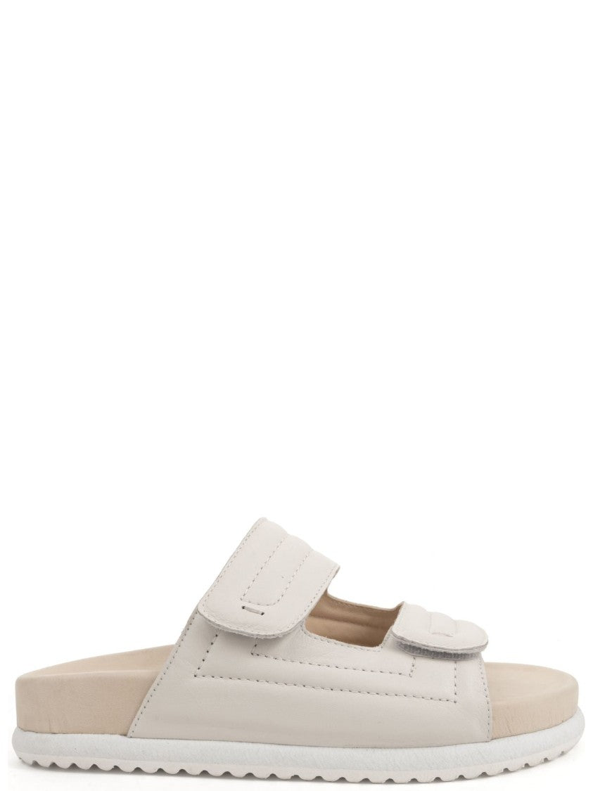 Sergio Moretti Gold Cow Leather Mules With Textile Lining