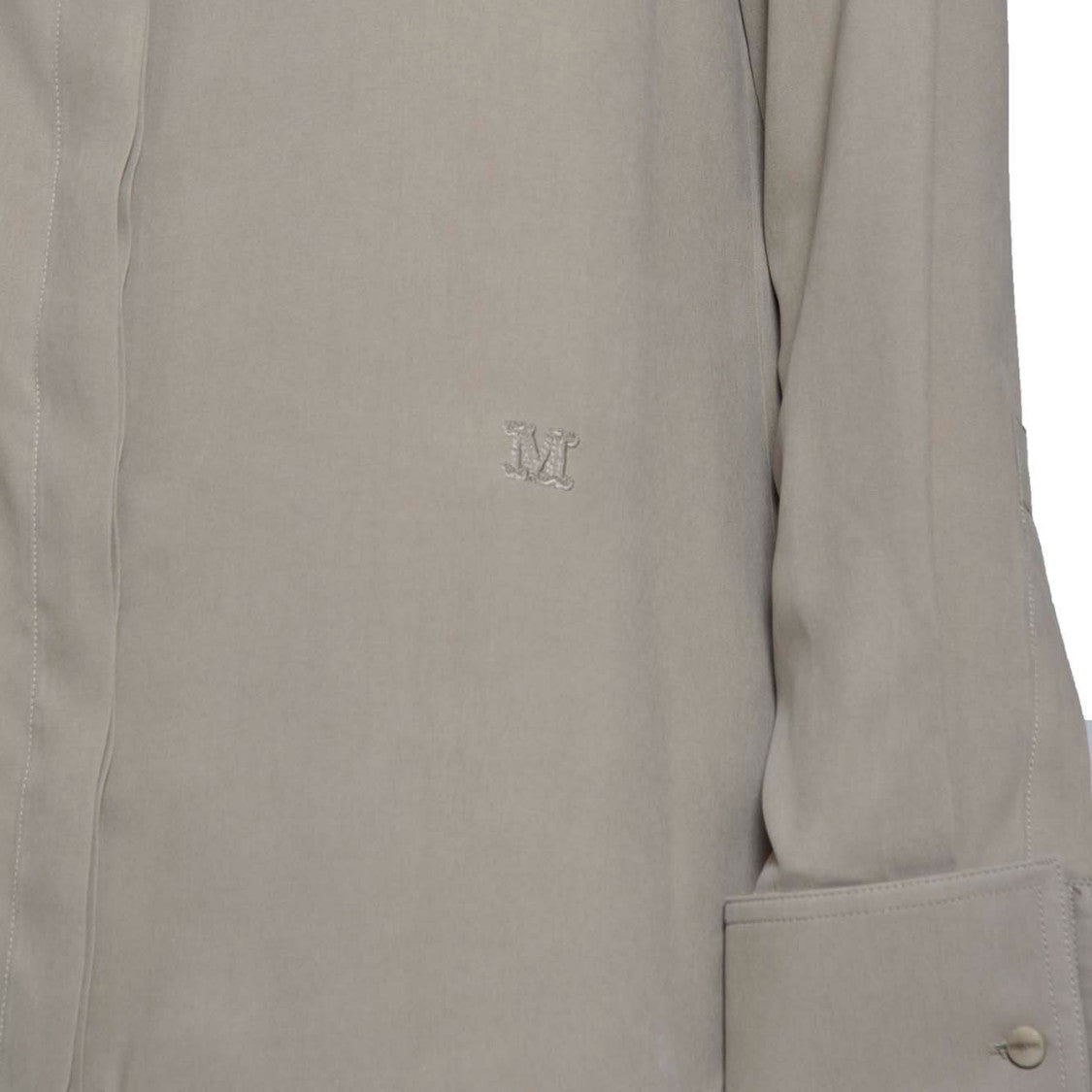Max Mara Candia Classic Shirt In Dove Gray Silk Canvas