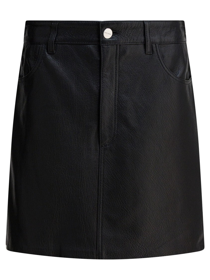 Ivy & Oak Short Leather Skirt With Fitted Waistband