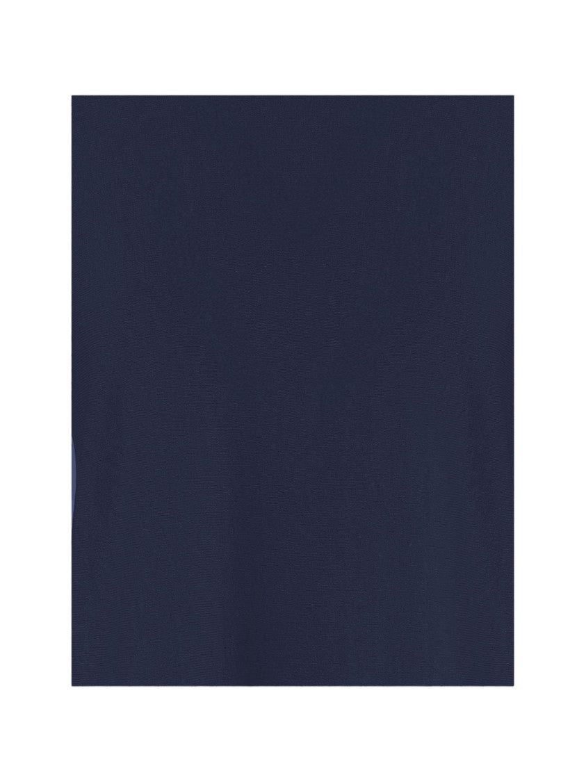 Bruno Manetti Navy Curved Hem Linen-Cotton Sweater