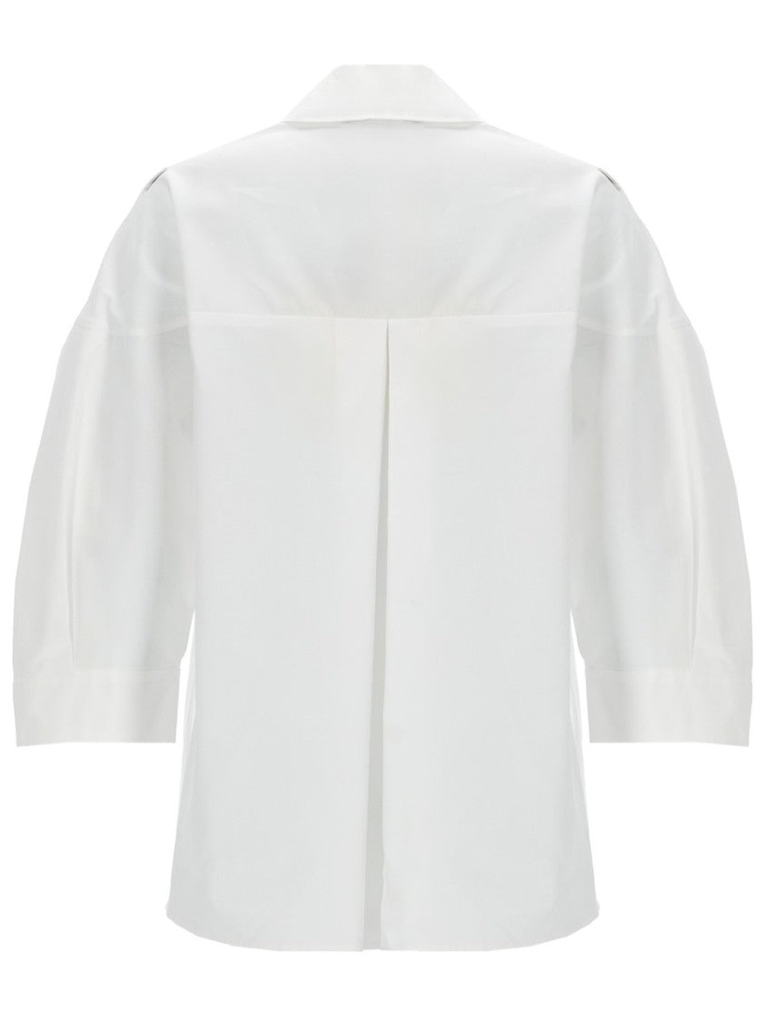 Max Mara Ancella Voluminous Sleeve White Cotton Shirt