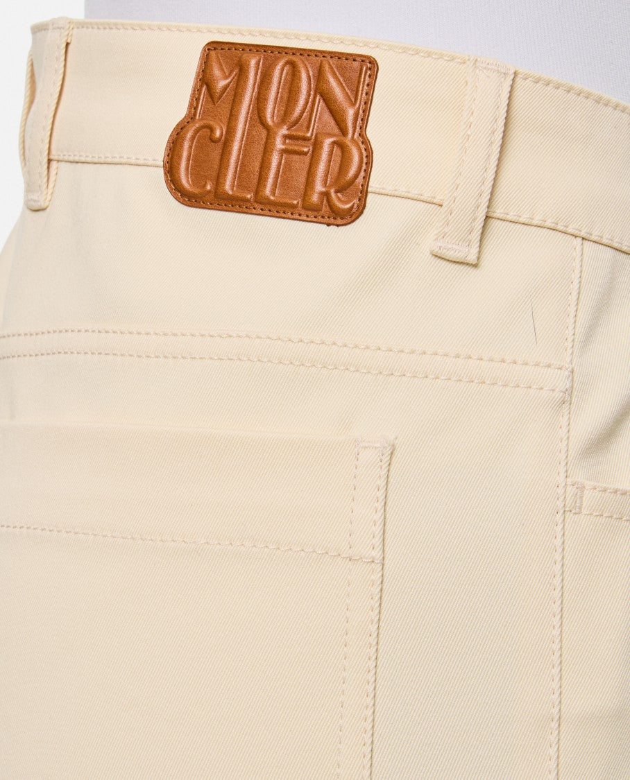 Moncler Cream Straight-Leg Trousers With Classic Detailing