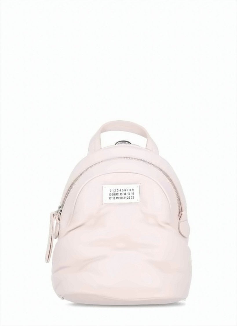 Maison Margiela Calf Leather Backpack With Chain-Detail Straps And Zip Closure