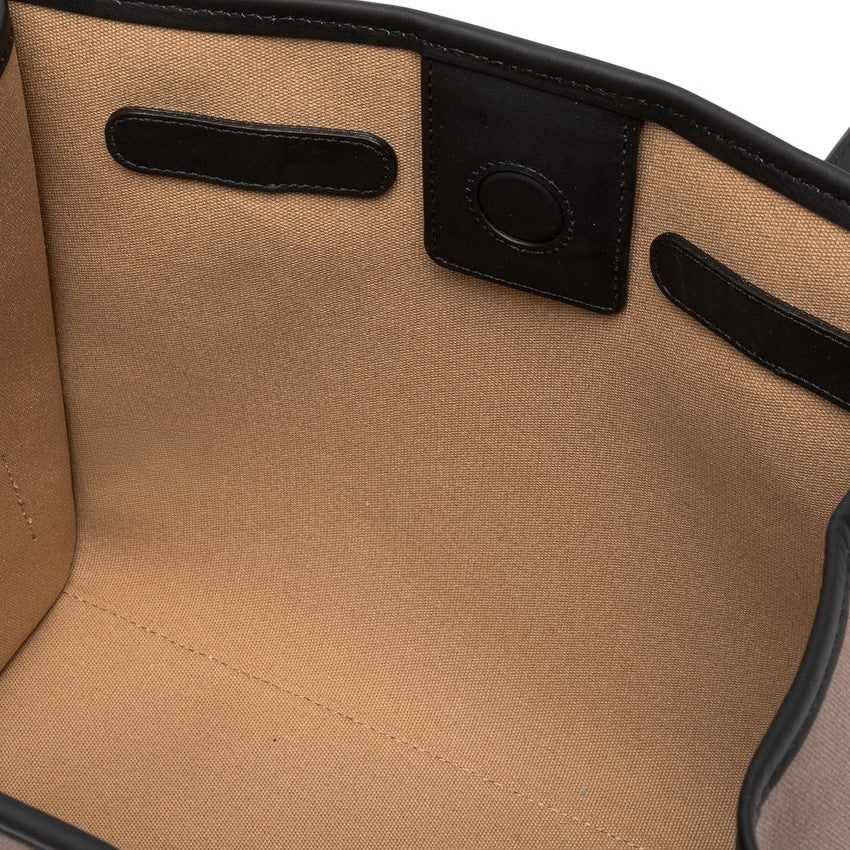 Marcella Structured Canvas Tote Bag With Leather Trims