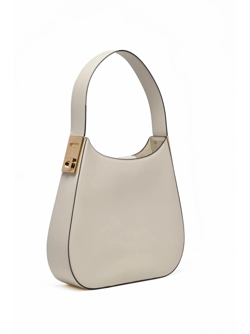 Ferragamo Spacious Hobo Bag With Suede-Lined Interior