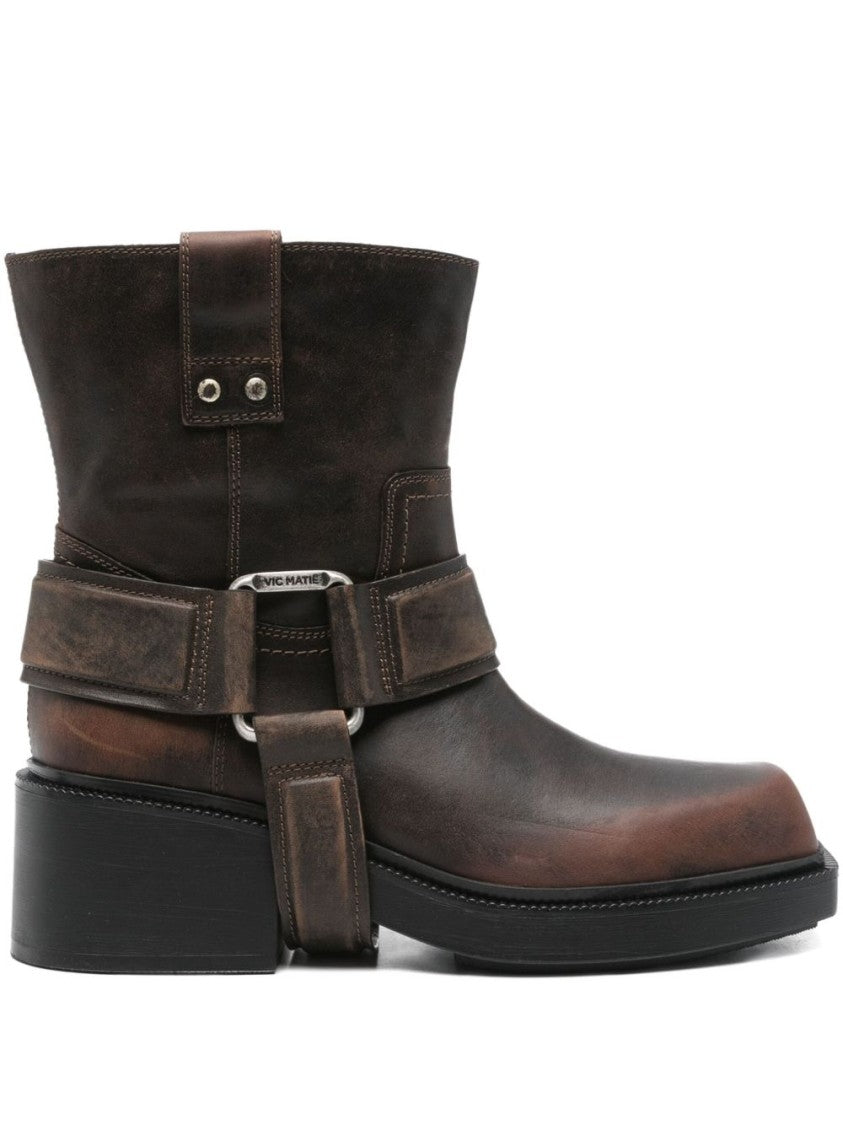 Vic Matié Silk And Nylon Blend Ankle Boots